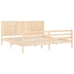Estructura de cama con cabecero madera maciza 200x200 cm