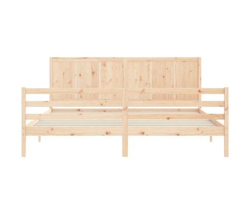 Estructura de cama con cabecero madera maciza 200x200 cm