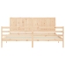Estructura de cama con cabecero madera maciza 200x200 cm