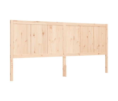 Estructura de cama con cabecero madera maciza 200x200 cm