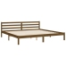 Estructura cama y cabecero madera maciza marrón miel 200x200 cm