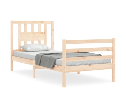 Estructura de cama con cabecero madera maciza