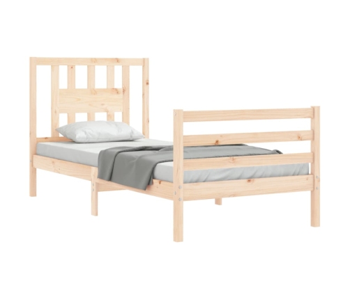 Estructura de cama con cabecero madera maciza