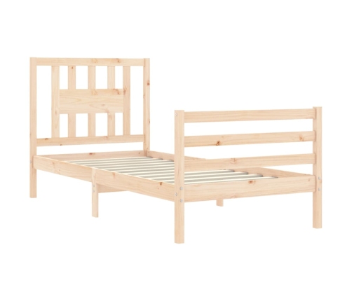 Estructura de cama con cabecero madera maciza