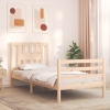 Estructura de cama con cabecero madera maciza