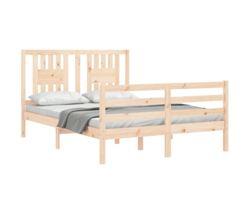 Estructura de cama de matrimonio con cabecero madera maciza