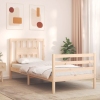 Estructura de cama con cabecero madera maciza 90x200 cm