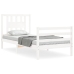 Estructura de cama con cabecero madera maciza blanco 90x200 cm