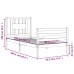 Estructura de cama con cabecero madera maciza blanco 90x200 cm
