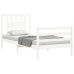Estructura de cama con cabecero madera maciza blanco 90x200 cm