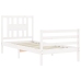 Estructura de cama con cabecero madera maciza blanco 90x200 cm