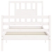 Estructura de cama con cabecero madera maciza blanco 90x200 cm