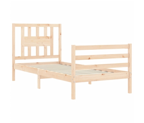 vidaXL Estructura de cama con cabecero madera maciza 100x200 cm