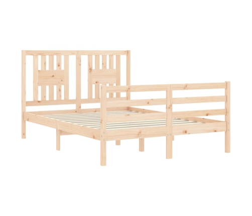 Estructura de cama con cabecero madera maciza 140x200 cm