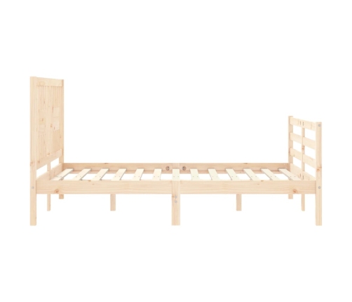 Estructura de cama con cabecero madera maciza 140x200 cm