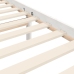 vidaXL Estructura de cama matrimonio con cabecero madera maciza blanco