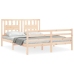 Estructura de cama con cabecero madera maciza 160x200 cm