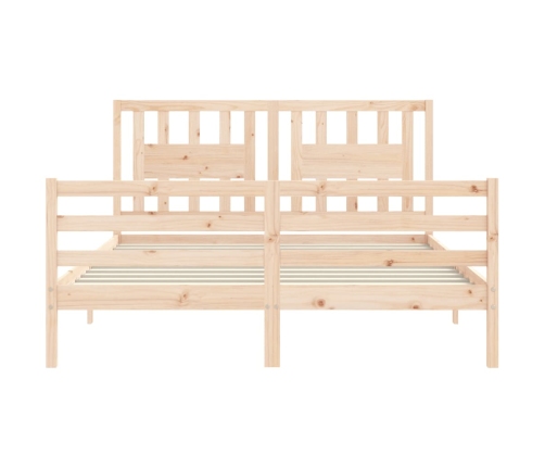 Estructura de cama con cabecero madera maciza 160x200 cm