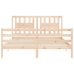 Estructura de cama con cabecero madera maciza 160x200 cm
