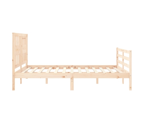 Estructura de cama con cabecero madera maciza 160x200 cm