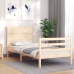 Estructura de cama individual con cabecero madera maciza