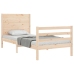 Estructura de cama individual con cabecero madera maciza