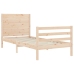 Estructura de cama individual con cabecero madera maciza