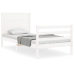 Estructura de cama individual con cabecero madera maciza blanco