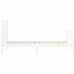Estructura de cama individual con cabecero madera maciza blanco