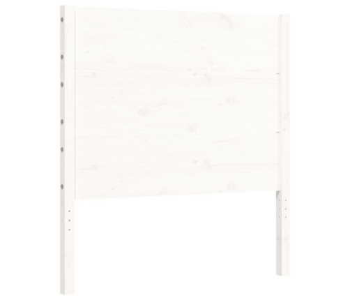 Estructura de cama individual con cabecero madera maciza blanco