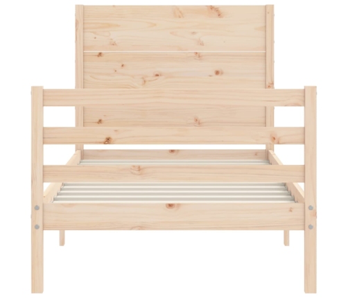 Estructura de cama con cabecero madera maciza