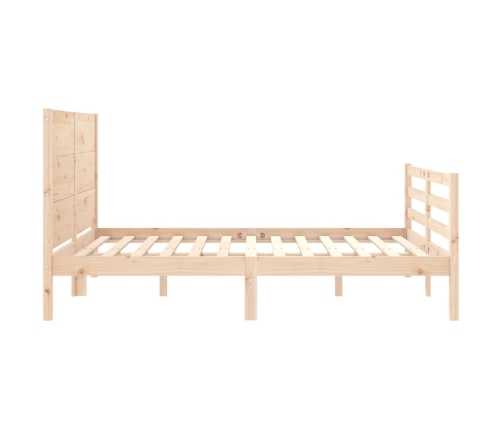 Estructura de cama de matrimonio con cabecero madera maciza