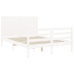 Estructura de cama con cabecero madera maciza blanco 140x190 cm