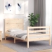 Estructura de cama con cabecero madera maciza 90x200 cm