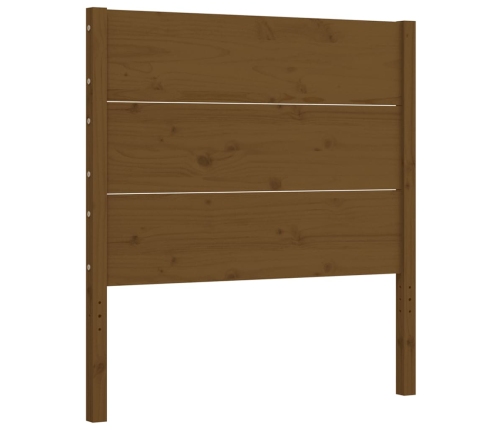 Estructura cama con cabecero madera maciza marrón miel 90x200cm