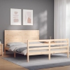 Estructura de cama con cabecero madera maciza 160x200 cm