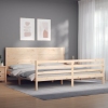 Estructura de cama de matrimonio con cabecero madera maciza