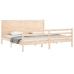 Estructura de cama con cabecero madera maciza 200x200 cm