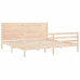 Estructura de cama con cabecero madera maciza 200x200 cm