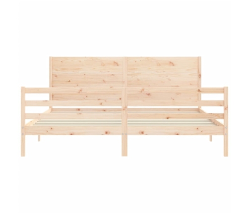 Estructura de cama con cabecero madera maciza 200x200 cm