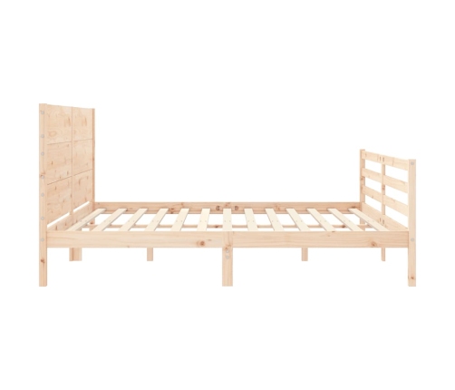 Estructura de cama con cabecero madera maciza 200x200 cm