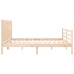 Estructura de cama con cabecero madera maciza 200x200 cm