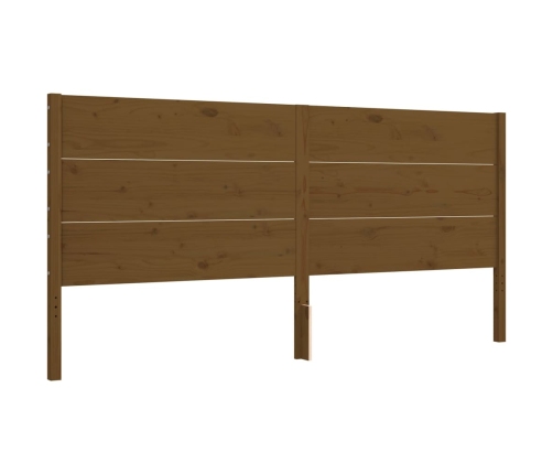 vidaXL Estructura cama y cabecero madera maciza marrón miel 200x200 cm