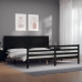 Estructura de cama con cabecero madera maciza negro 200x200 cm