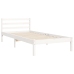 Estructura de cama individual con cabecero madera maciza blanco