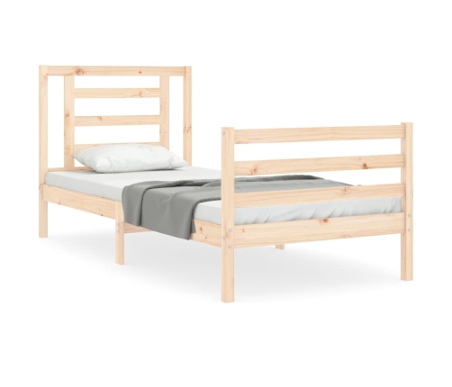 Estructura de cama con cabecero madera maciza