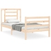 Estructura de cama con cabecero madera maciza