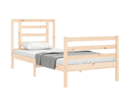 Estructura de cama con cabecero madera maciza