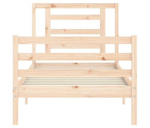 Estructura de cama con cabecero madera maciza