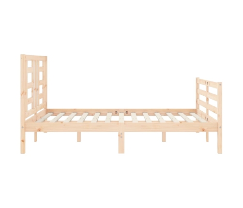 Estructura de cama de matrimonio con cabecero madera maciza